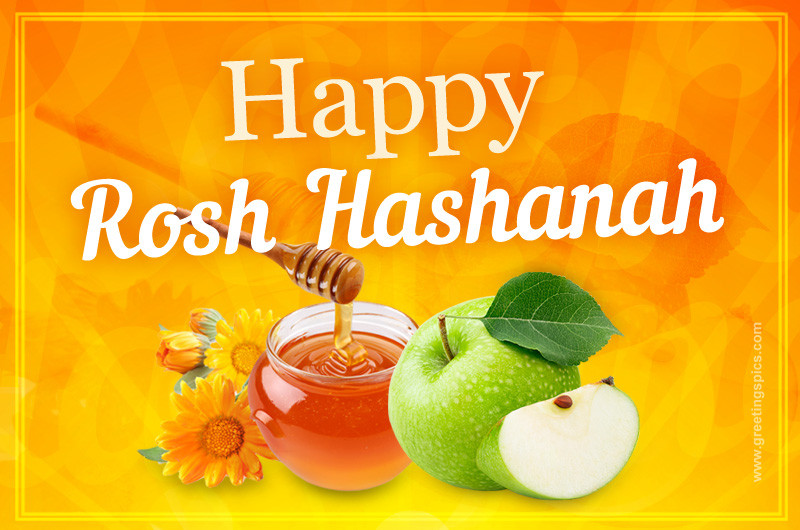 Rosh Hashanah Image with apple and honey