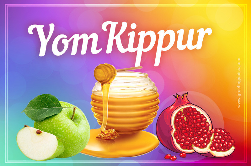 Yom Kippur Image with bright colorful background