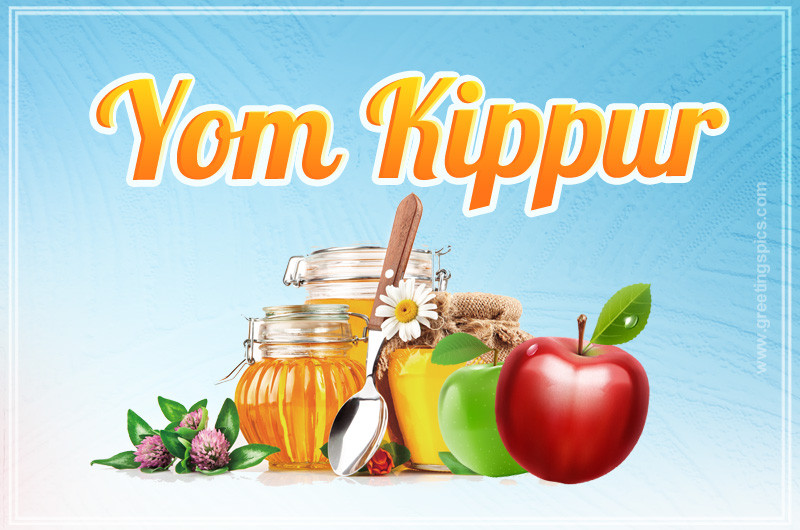 Yom Kippur Image with apples and honey