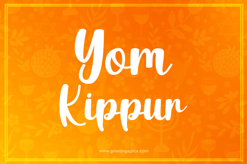 Yom Kippur picture with orange background