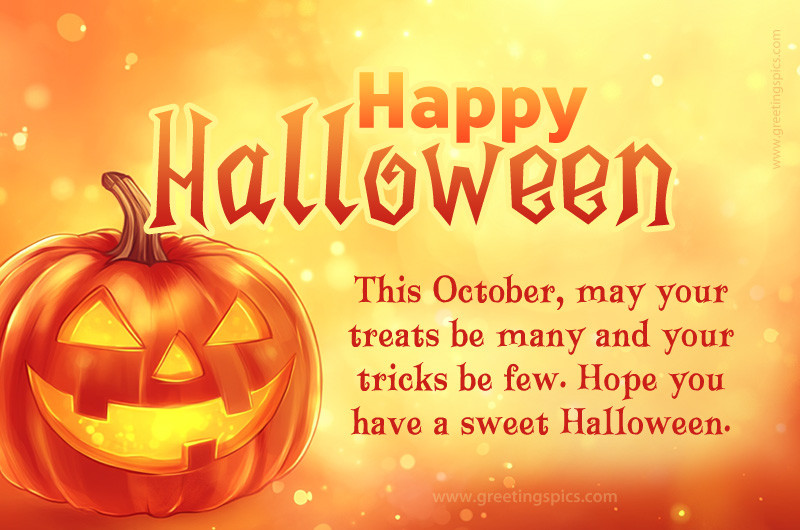 A brightly colored picture wishing you a Happy Halloween