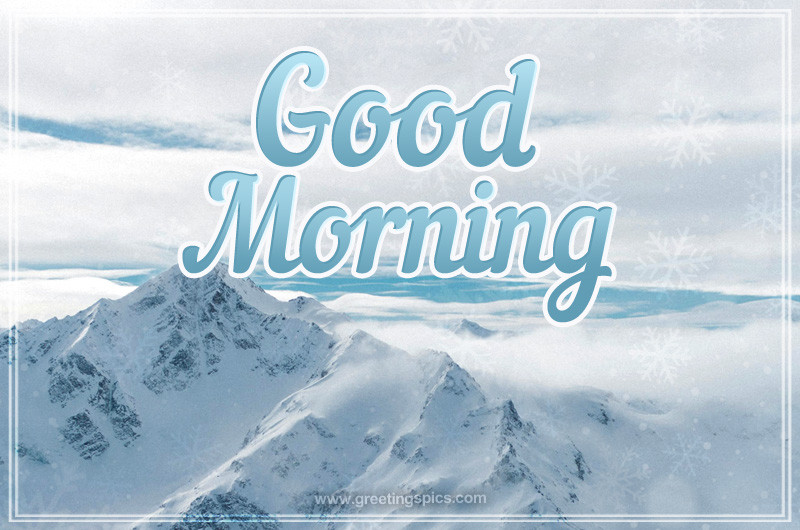 Good Morning Winter image with beautiful snow-capped mountains 