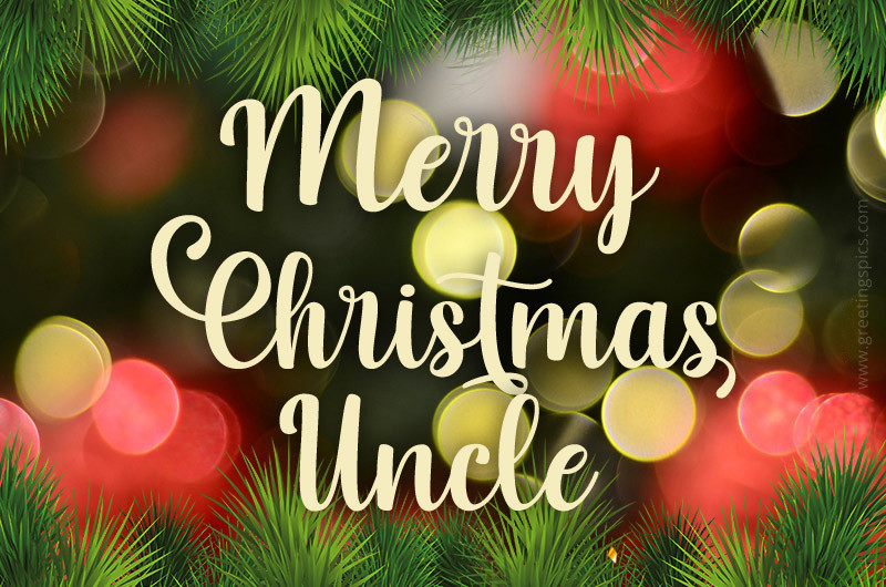 Merry Christmas Uncle picture with colorful bokeh background