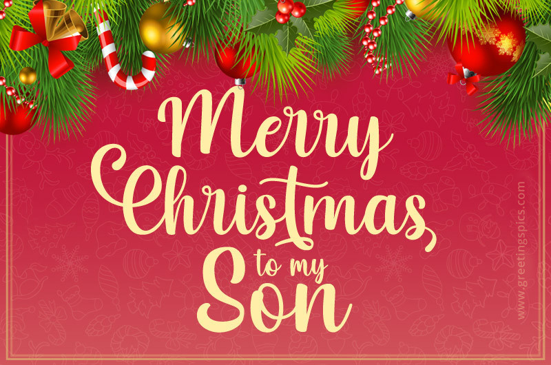 Merry Christmas Son image with colorful decorations