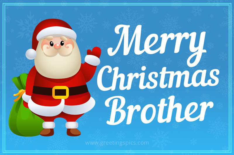 Merry Christmas Brother image with funny Santa