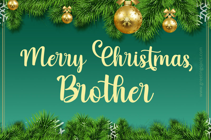 Merry Christmas Brother image with beautiful fir branches