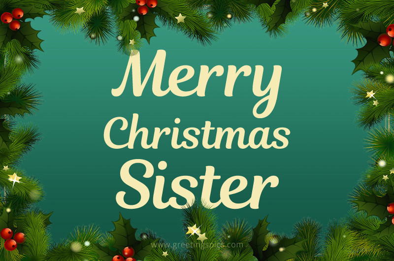 Merry Christmas Sister image with fir branches