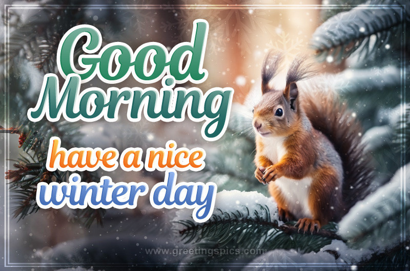 Good Morning Winter image with squirrel