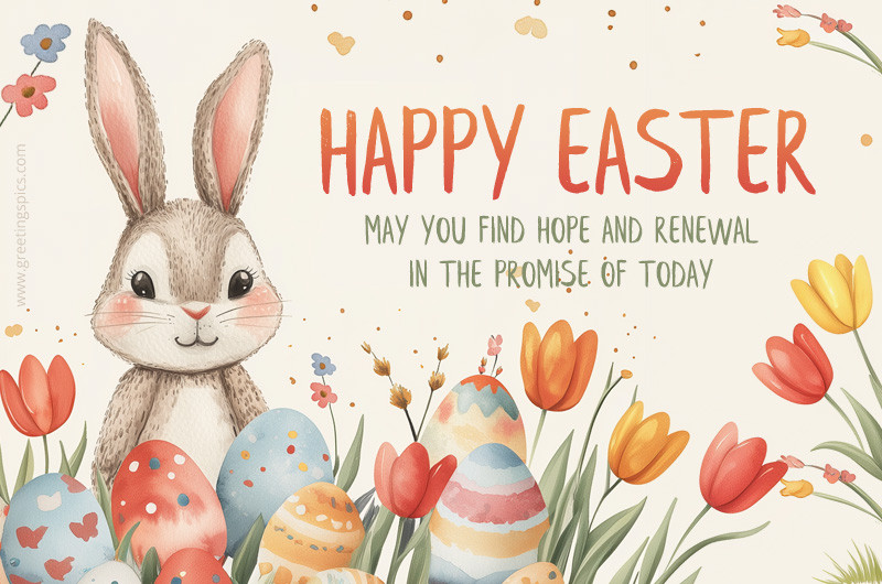 A beautiful and colorful card wishing you a Happy Easter