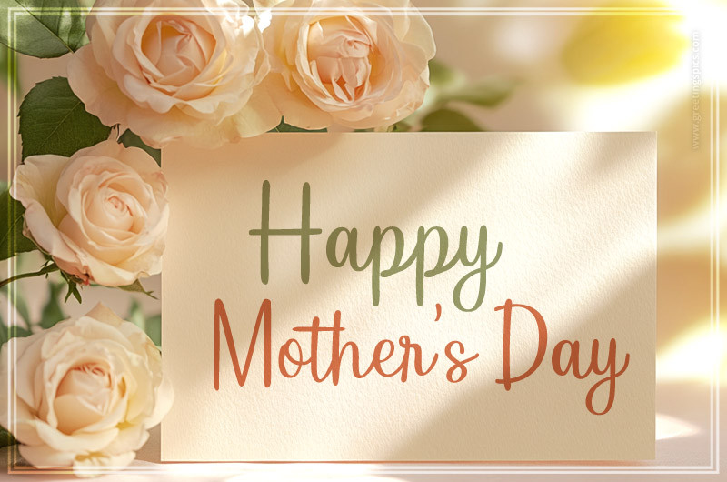 Happy Mother's Day Image with beautiful pink roses