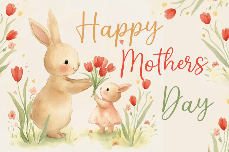 Happy Mother's Day Image with cute bunnies