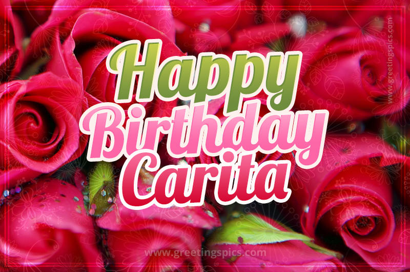 Happy Birthday Carita beautiful Image with red roses