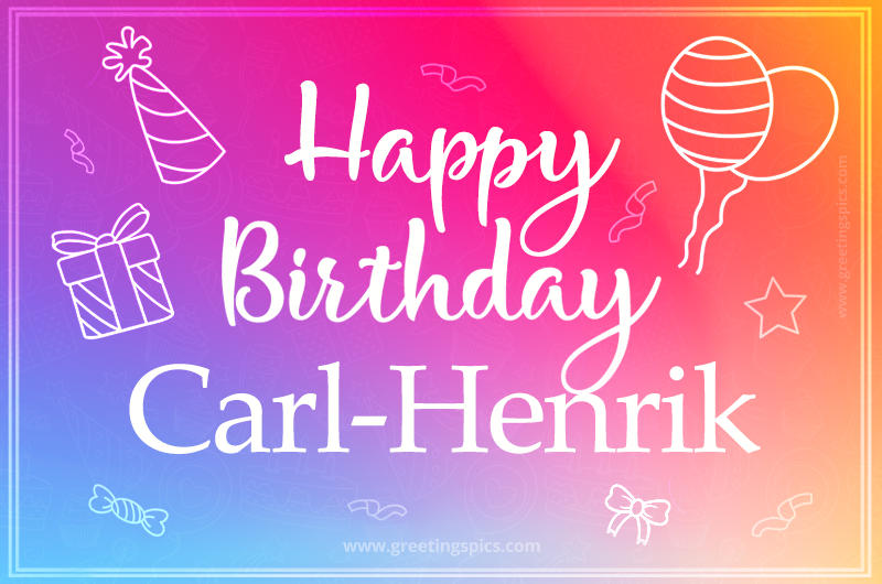 Colorful Happy Birthday Card For Carl-Henrik