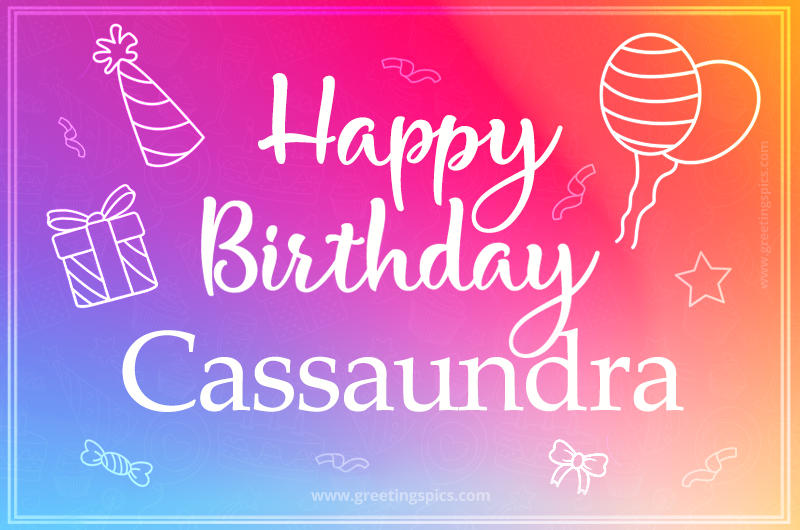 Colorful Happy Birthday Card For Cassaundra