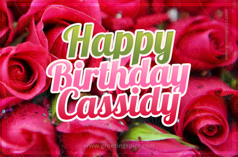 Happy Birthday Cassidy beautiful Image with red roses