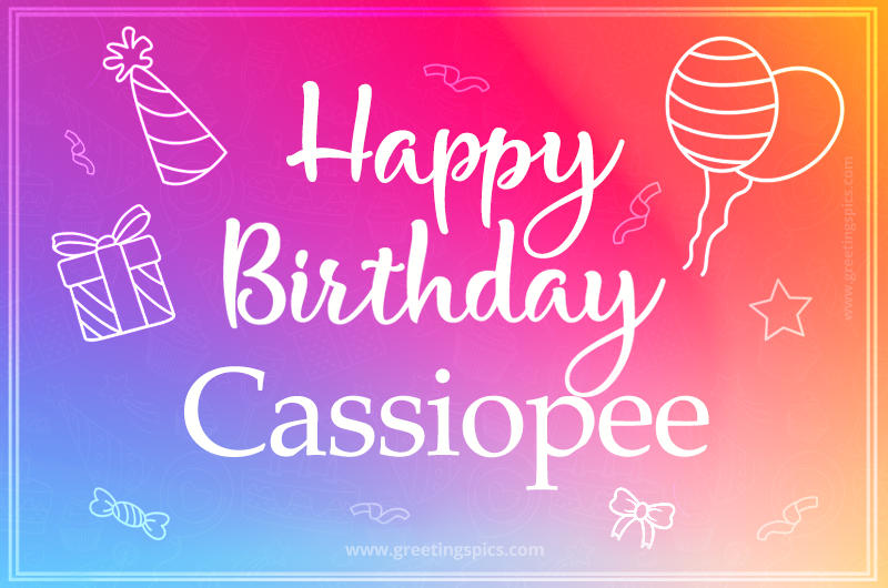 Colorful Happy Birthday Card For Cassiopee