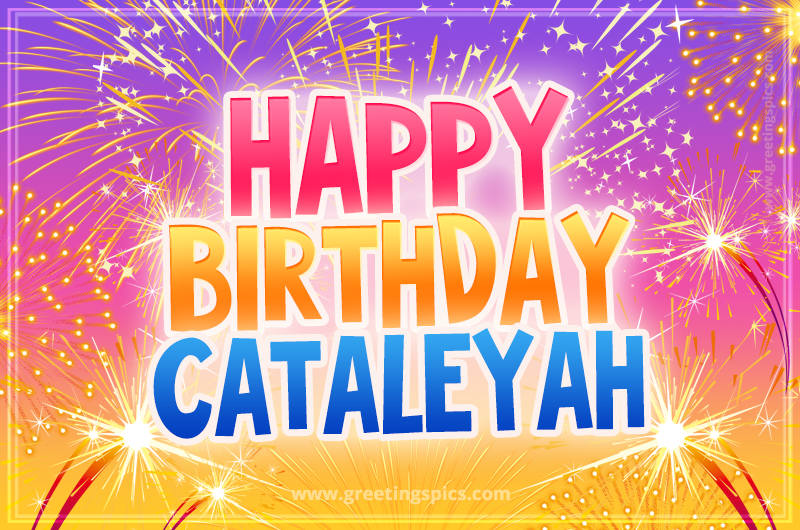 Happy Birthday Cataleyah Picture with fireworks