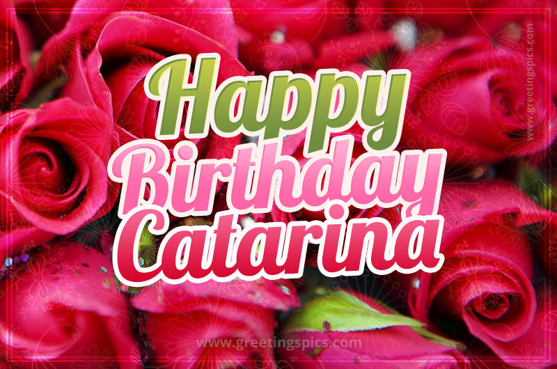 Happy Birthday Catarina beautiful Image with red roses