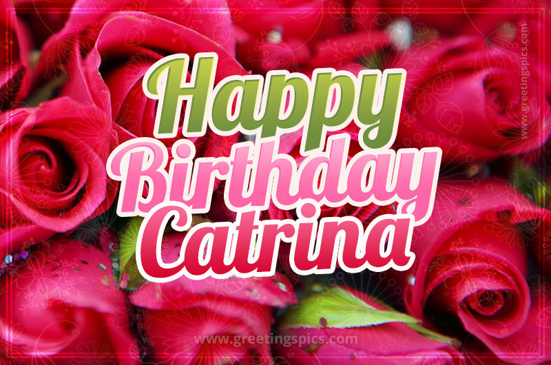 Happy Birthday Catrina beautiful Image with red roses