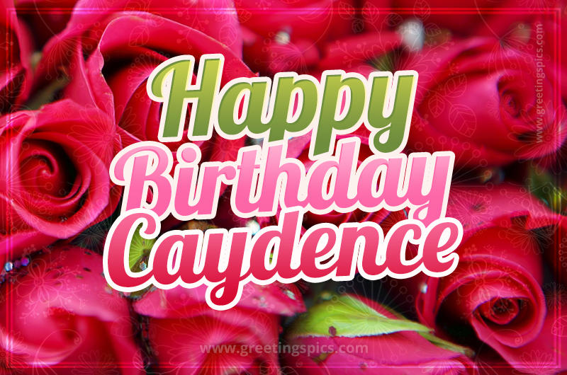 Happy Birthday Caydence beautiful Image with red roses