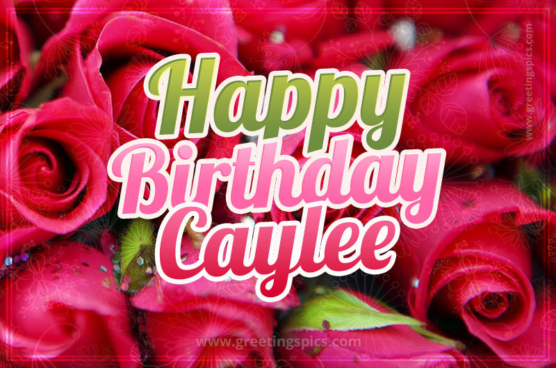 Happy Birthday Caylee beautiful Image with red roses