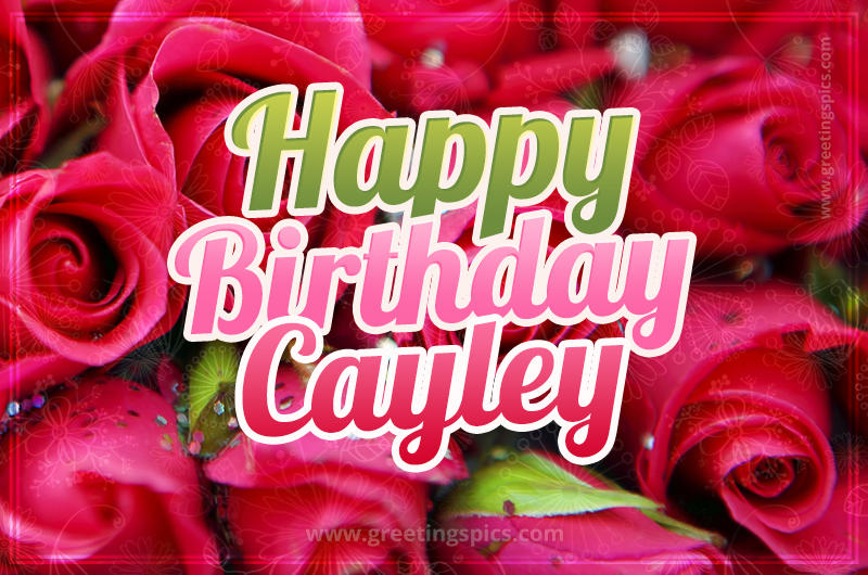 Happy Birthday Cayley beautiful Image with red roses