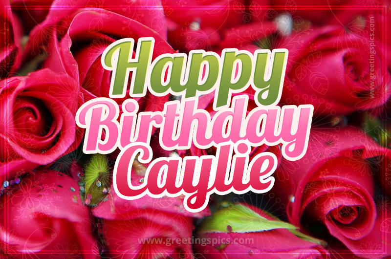 Happy Birthday Caylie beautiful Image with red roses