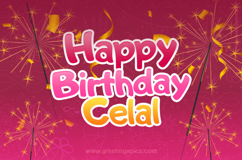 Happy Birthday Celal Image with sparklers