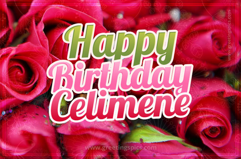 Happy Birthday Celimene beautiful Image with red roses