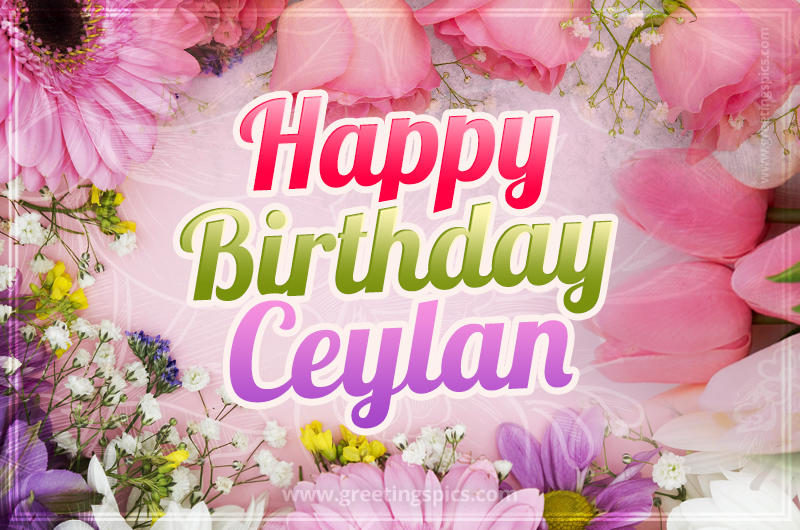 Happy Birthday Ceylan Picture with beautiful flowers