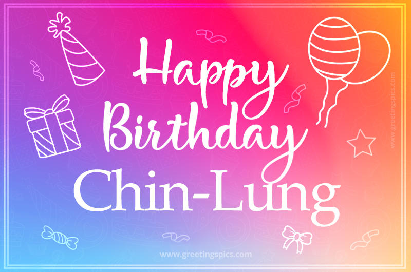 Colorful Happy Birthday Card For Chin-Lung