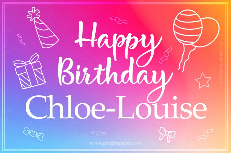 Colorful Happy Birthday Card For Chloe-Louise