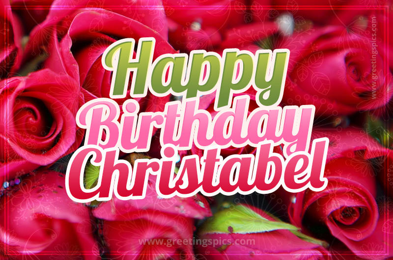 Happy Birthday Christabel beautiful Image with red roses