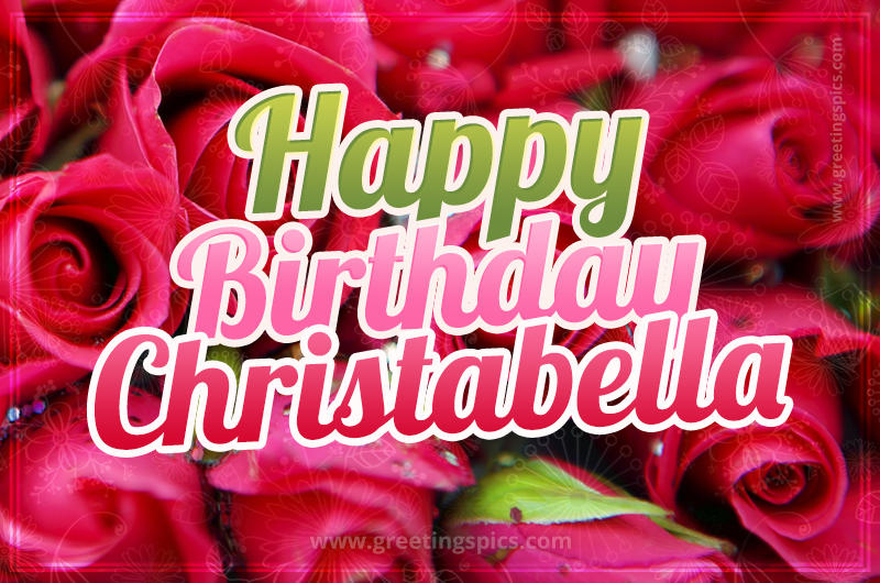 Happy Birthday Christabella beautiful Image with red roses