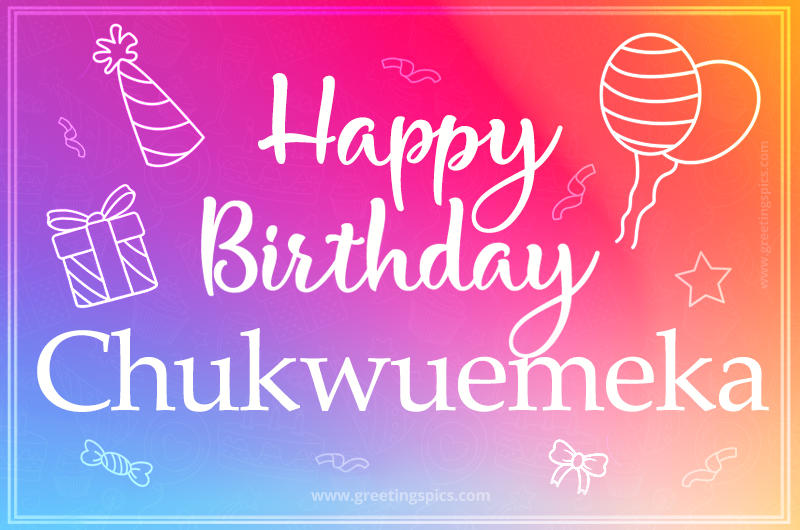 Colorful Happy Birthday Card For Chukwuemeka