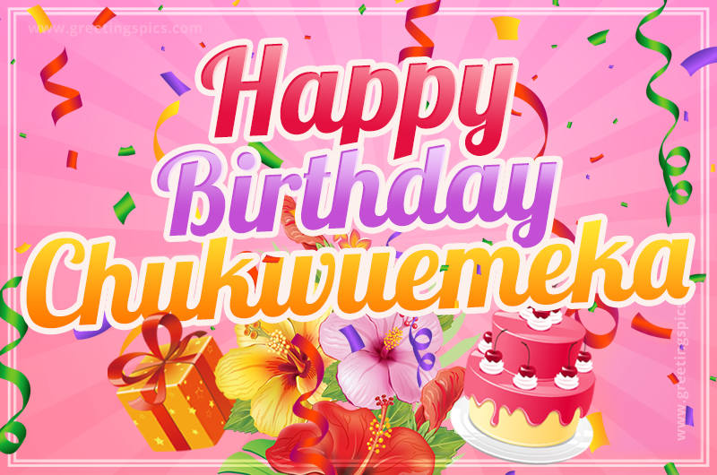 Beautiful Birthday Card for Chukwuemeka with pink background