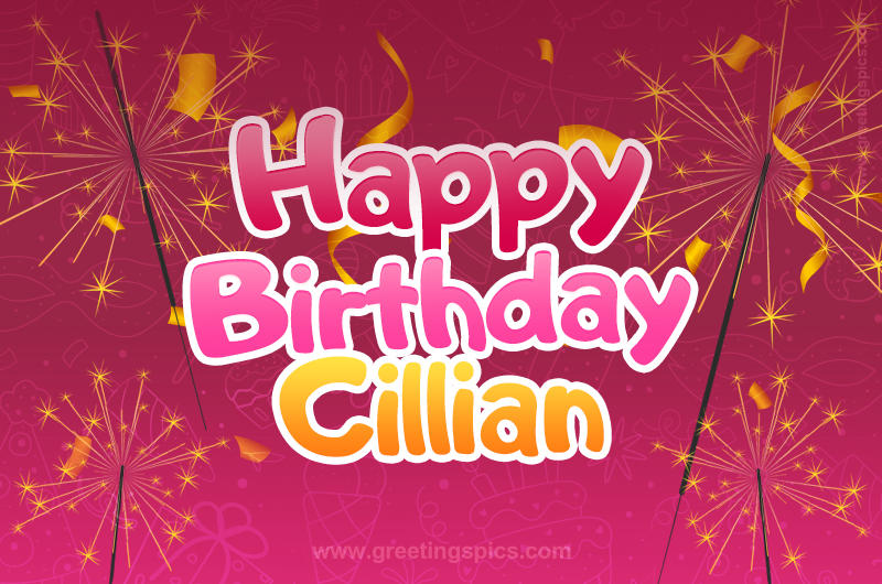 Happy Birthday Cillian Image with sparklers