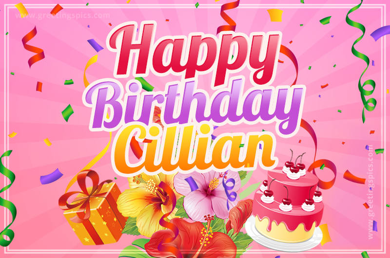 Beautiful Birthday Card for Cillian with pink background