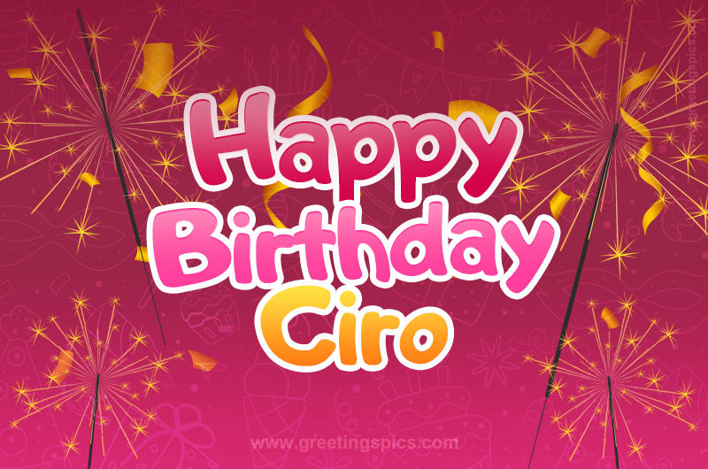 Happy Birthday Ciro Image with sparklers