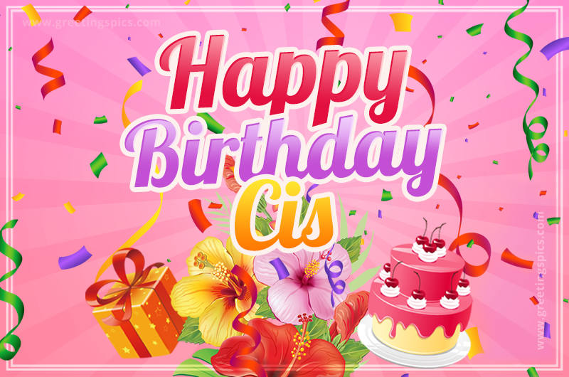 Beautiful Birthday Card for Cis with pink background