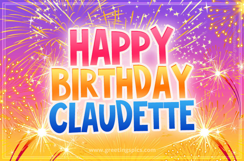 Happy Birthday Claudette Picture with fireworks