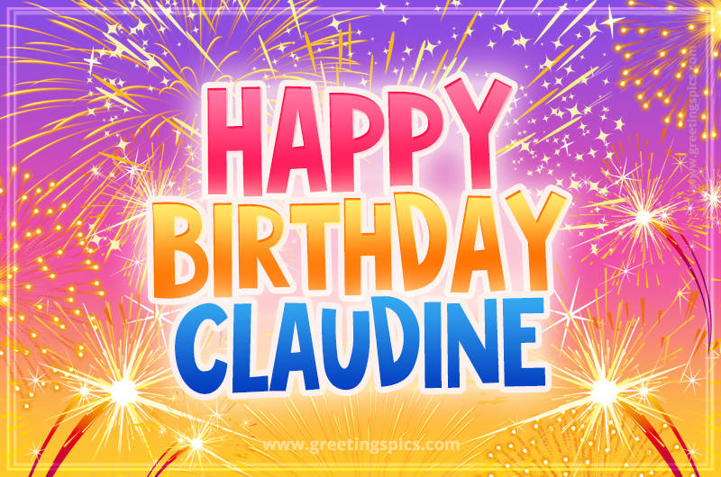 Happy Birthday Claudine Picture with fireworks