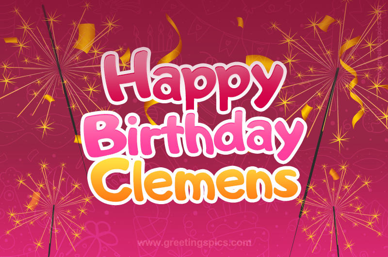 Happy Birthday Clemens Image with sparklers