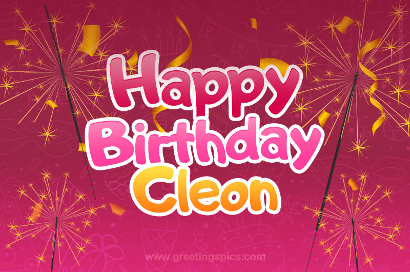 Happy Birthday Cleon Image with sparklers