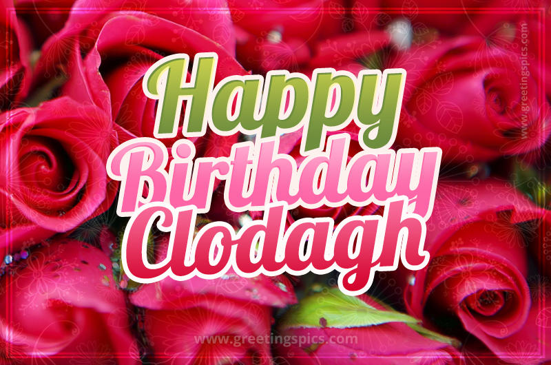 Happy Birthday Clodagh beautiful Image with red roses