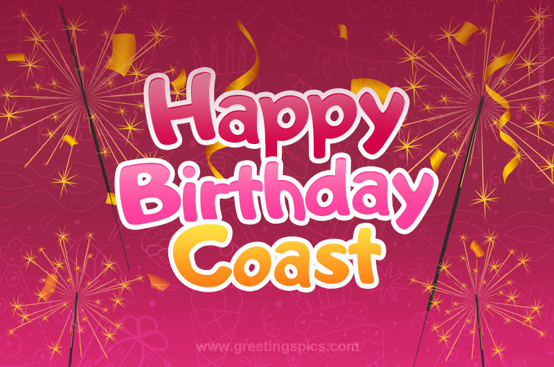 Happy Birthday Coast Image with sparklers