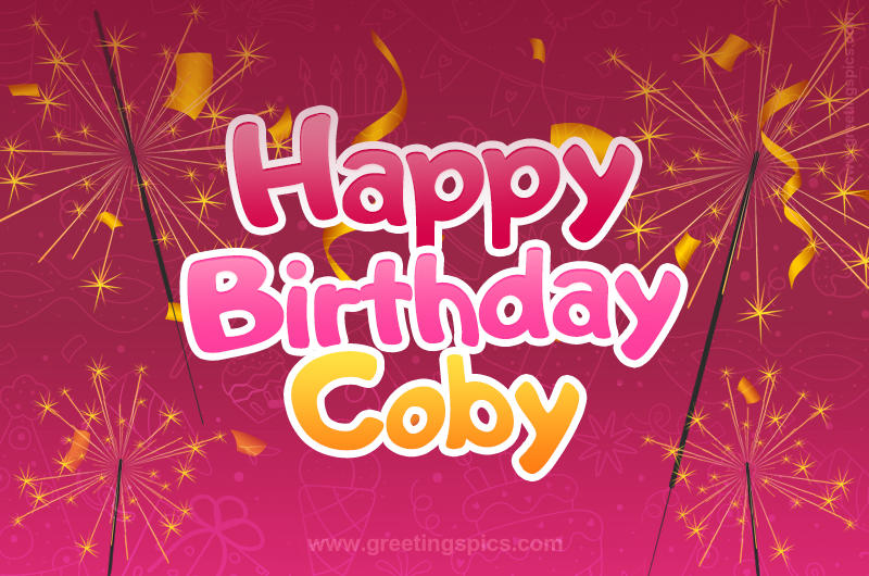 Happy Birthday Coby Image with sparklers