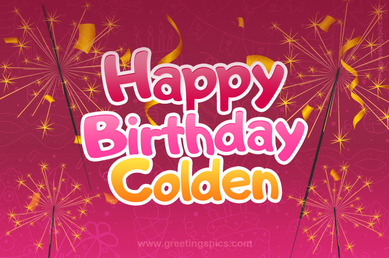 Happy Birthday Colden Image with sparklers