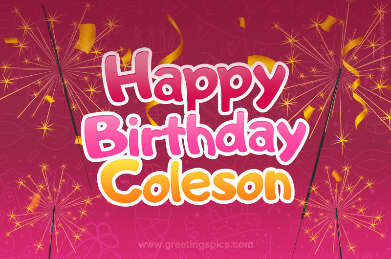 Happy Birthday Coleson Image with sparklers