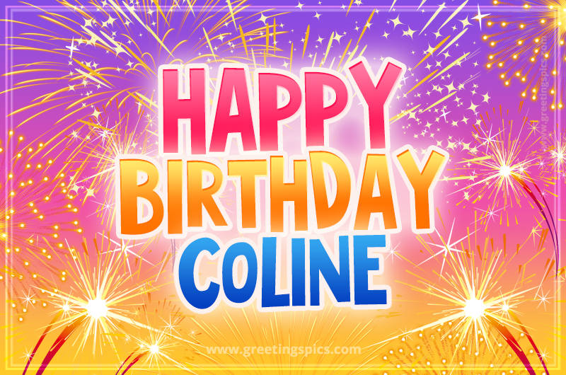 Happy Birthday Coline Picture with fireworks